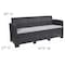 Flash Furniture Dark Gray Rattan Sofa with All-Weather Cushions DAD-SF2-3-DKGY-GG - alternate 5