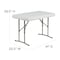 Flash Furniture Rectangle White Plastic Fold Table/Bench, 25.5" W, 41" L, 28.5" H, Plastic Top, White DAD-YCZ-103-GG - alternate 5