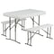 Flash Furniture Rectangle White Plastic Fold Table/Bench, 25.5" W, 41" L, 28.5" H, Plastic Top, White DAD-YCZ-103-GG - alternate 4