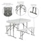 Flash Furniture Rectangle White Plastic Fold Table/Bench, 25.5" W, 41" L, 28.5" H, Plastic Top, White DAD-YCZ-103-GG - alternate 2