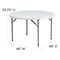 Flash Furniture Round Wh 48Rnd Plastic Fold Table, 48" W, 48" L, 29.25" H, Plastic Top, White DAD-YCZ-122R-GG - alternate 5