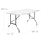 Flash Furniture Rectangle Wh 30X60 Plastic Fold Table, 30" W, 60" L, 29" H, Plastic Top, White DAD-YCZ-152-GG - alternate 7