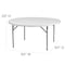 Flash Furniture Round Wh 60Rnd Plastic Fold Table, 60" W, 60" L, 29" H, Plastic Top, White DAD-YCZ-154-GW-GG - alternate 8