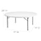 Flash Furniture Round Wh 72Rnd Plastic Fold Table, 71" W, 71" L, 29" H, Plastic Top, White DAD-YCZ-180R-GW-GG - alternate 5
