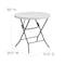 Flash Furniture Round Wh 32Rnd Plastic Fold Table, 31.5" W, 31.5" L, 30" H, Plastic Top, White DAD-YCZ-80R-GW-GG - alternate 5