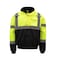 Gss Safety Hi-Vis Bomber Jacket, PU Coated Shell, Class 3 Lime/Black, LT 8001-TALL LG - alternate 1
