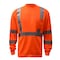 Gss Safety Hi-Vis Long Sleeve T-Shirt, 100% Polyester Birdseye, Orange, 4XL 5506-4XL - alternate 3
