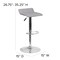 Flash Furniture Gray Vinyl Barstool, Adj Height DS-801B-GY-GG - alternate 2