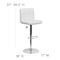 Flash Furniture White Quilted Vinyl Barstool, Adj Height, Frame Material: Metal DS-810-MOD-WH-GG - alternate 5