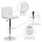 Flash Furniture White Quilted Vinyl Barstool, Adj Height, Frame Material: Metal DS-810-MOD-WH-GG - alternate 6