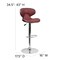 Flash Furniture Burgundy Vinyl Barstool, Adj Height DS-815-BURG-GG - alternate 2