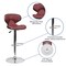 Flash Furniture Burgundy Vinyl Barstool, Adj Height DS-815-BURG-GG - alternate 3