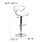 Flash Furniture White Vinyl Barstool, Adj Height DS-815-WH-GG