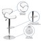 Flash Furniture White Vinyl Barstool, Adj Height DS-815-WH-GG - alternate 8
