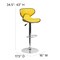 Flash Furniture Yellow Vinyl Barstool, Adj Height, Material: Chrome, Foam DS-815-YEL-GG - alternate 2
