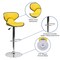 Flash Furniture Yellow Vinyl Barstool, Adj Height, Material: Chrome, Foam DS-815-YEL-GG - alternate 8