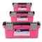 Apollo Tools 3 Piece Tool Box - Pink DT5005P - alternate 1