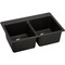 Elkay Quartz Luxe 33"x22"x9-1/2", T-Mnt, Caviar, Drop-In Mount, Pre-scored for up to 5 Hole, Caviar ELX3322CA0 - alternate 2