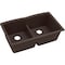 Elkay Sink, Undermount Mount, 0 Hole, Left Bowl 15.17" x 16.771", Right Bowl 15.17" x 16.771", Chestnut ELXDULB3322CN0 - alternate 5