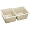 Elkay Sink, Undermount Mount, 0 Hole, Left Bowl 14.16" x 18.161", Right Bowl 14.347" x 16.161", Parchment ELXU250RPA0 - alternate 8