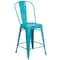 Flash Furniture Teal Metal Outdoor Stool, 24", Color: Blue ET-3534-24-CB-GG - alternate 4