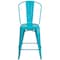 Flash Furniture Teal Metal Outdoor Stool, 24", Color: Blue ET-3534-24-CB-GG - alternate 10