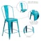 Flash Furniture Teal Metal Outdoor Stool, 24", Color: Blue ET-3534-24-CB-GG - alternate 3