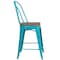 Flash Furniture Metal Counter Stool, 24", Teal ET-3534-24-CB-WD-GG - alternate 5