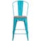 Flash Furniture Metal Counter Stool, 24", Teal ET-3534-24-CB-WD-GG - alternate 7