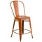Flash Furniture Distressed Orange Metal Stool, Material: Rubber ET-3534-24-OR-GG - alternate 3
