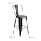 Flash Furniture Distressed Black Metal Stool, Seat Height Range: 30" ET-3534-30-BK-GG - alternate 5