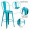 Flash Furniture Teal Metal Outdoor Stool, 30" ET-3534-30-CB-GG - alternate 4