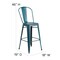 Flash Furniture Distressed Blue-Tl Metal Stool, Color: Blue ET-3534-30-KB-GG - alternate 8