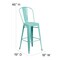 Flash Furniture Mint Metal Outdoor Stool, 30" ET-3534-30-MINT-GG - alternate 3