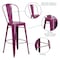 Flash Furniture Purp Metal Outdoor Stool, 30" ET-3534-30-PUR-GG - alternate 2