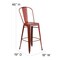 Flash Furniture Distressed Red Metal Stool, Material: Rubber ET-3534-30-RD-GG - alternate 4