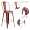 Flash Furniture Distressed Red Metal Stool, Material: Rubber ET-3534-30-RD-GG - alternate 2