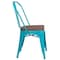 Flash Furniture Metal Chair, Crystal Teal-Blue ET-3534-CB-WD-GG - alternate 2