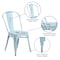 Flash Furniture Contemporary Stackable Chair, Blue Back, 17-3/4 in W 20" L 33-1/2" H ET-3534-DB-GG - alternate 7