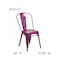 Flash Furniture Contemporary Stackable Chair, 17-3/4 in W 20" L 33-1/2" H ET-3534-PUR-GG - alternate 3