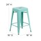 Flash Furniture 24" High Backless Mint Green Counter Height Stool ET-BT3503-24-MINT-GG - alternate 7