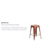 Flash Furniture 24" High Backless Copper Counter Height Stool ET-BT3503-24-POC-GG - alternate 2
