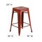 Flash Furniture 24" High Backless Aged Red Counter Height Stool ET-BT3503-24-RD-GG - alternate 5