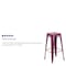 Flash Furniture Kai Commercial Grade 30" High Backless Purple Indoor-Outdoor Barstool ET-BT3503-30-PUR-GG - alternate 5