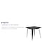 Flash Furniture Black Metal Table, 31.5SQ ET-CT002-1-BK-GG - alternate 6