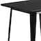 Flash Furniture Black Metal Table, 31.5SQ ET-CT002-1-BK-GG - alternate 9