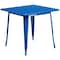 Flash Furniture Blue Metal Table, 31.5SQ ET-CT002-1-BL-GG - alternate 2
