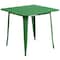 Flash Furniture Green Metal Table, 31.5SQ ET-CT002-1-GN-GG - alternate 2