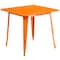 Flash Furniture Orange Metal Table, 31.5SQ ET-CT002-1-OR-GG - alternate 2