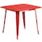 Flash Furniture Red Metal Table, 31.5SQ ET-CT002-1-RED-GG - alternate 2